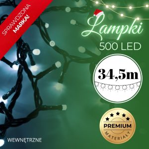 LED svētku gaismas virtene ar 500 LED auksti baltā krāsā Springos CL0534