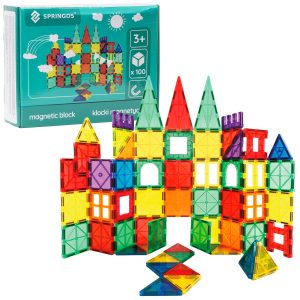 Magnētiskā konstruktoru spēle 100 daļas Springos KG0048