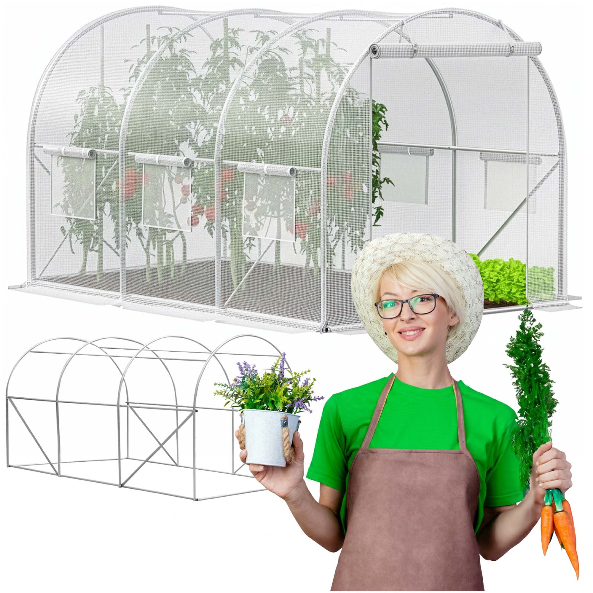 Dārza siltumnīcas tunelis 3 x 2 x 2 m GT0010