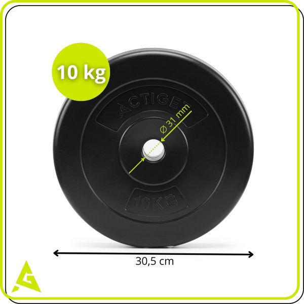 Kompozīta svara disks 10 kg 31 mm ACT0075
