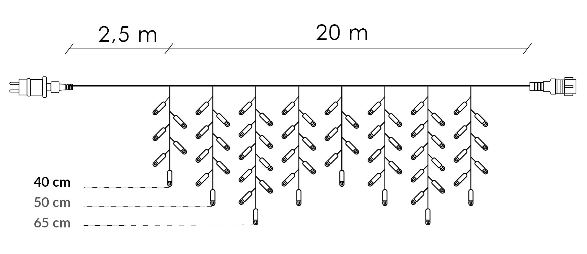 LED Ziemassvētku aizkari Springos CL0530 20m