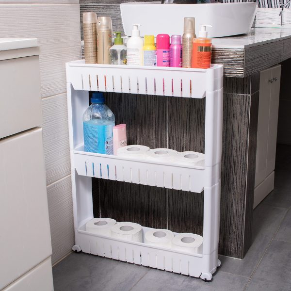 Mobilais skapītis uz riteņiem – 3 plauktu glabāšanas ratiņi Springos HA1010