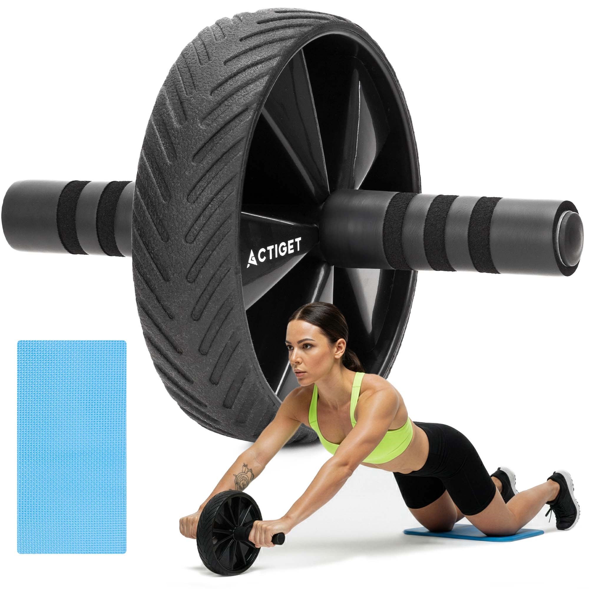 Vingrošanas ritenis ar paklājiņu ACT0110