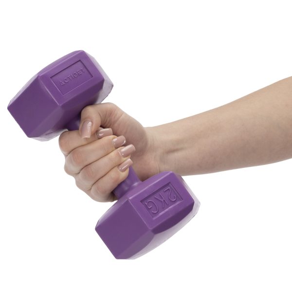 2x2kg sešstūra hanteles fitnesa vingrinājumiem