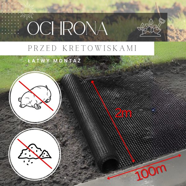 Tīkls pret kurmjiem Springos AN0011 45g/m2  2x100 m