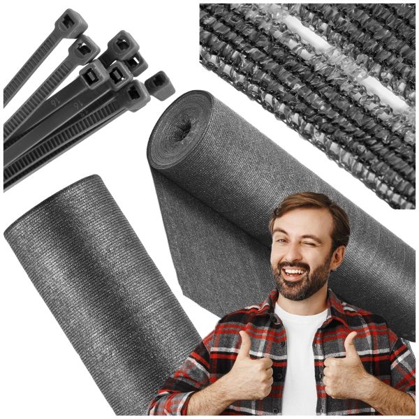 Noēnojuma tīkls gaiši antracīta 65 GSM 1.5 x 50 m SN0071