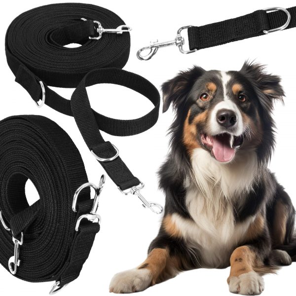 Treniņu pavada sunim Springos PA0334 10 m līdz 15 kg melna