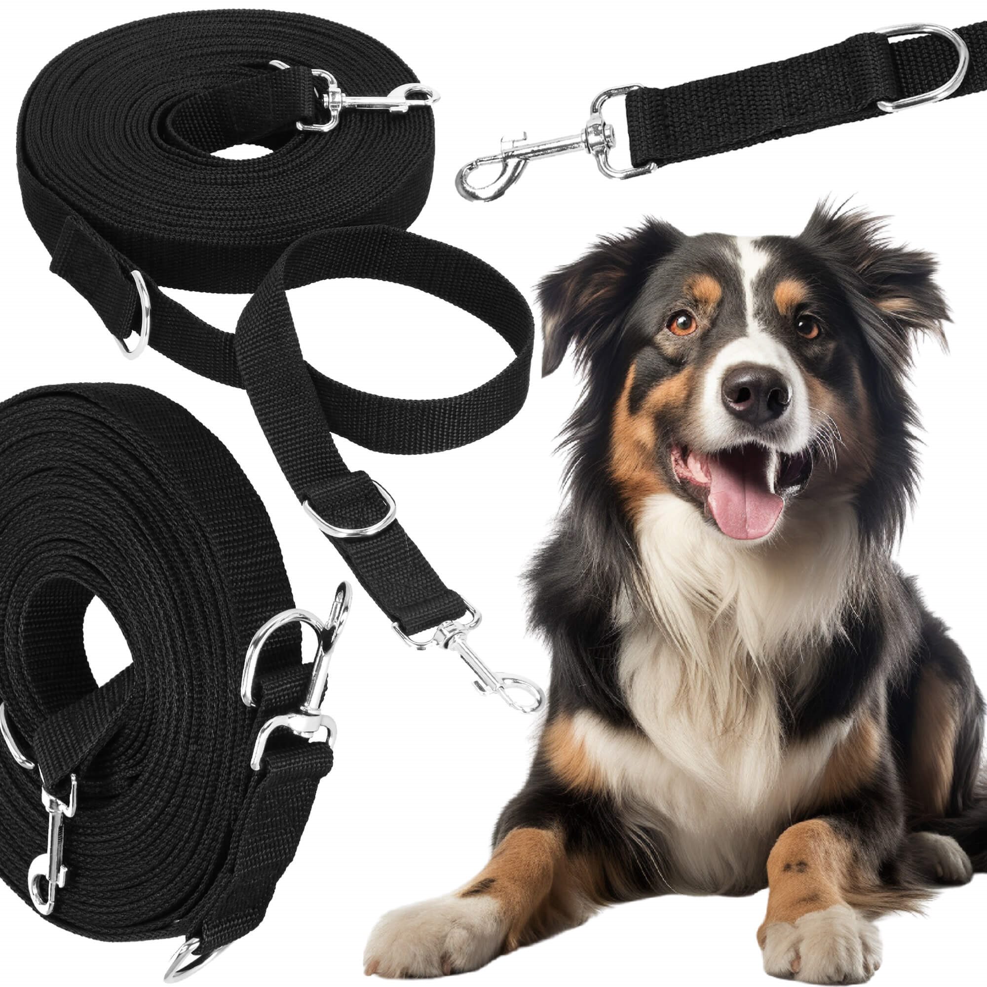 Treniņu pavada sunim Springos PA0334 10 m līdz 15 kg melna