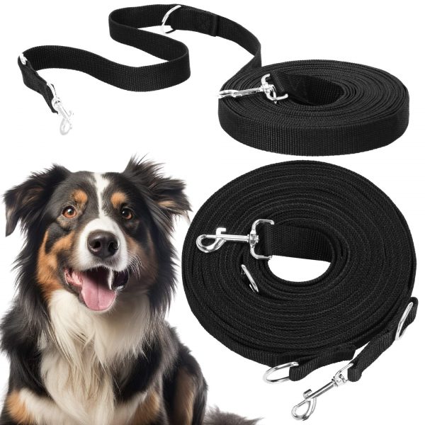 Treniņu pavada sunim Springos PA0334 10 m līdz 15 kg melna