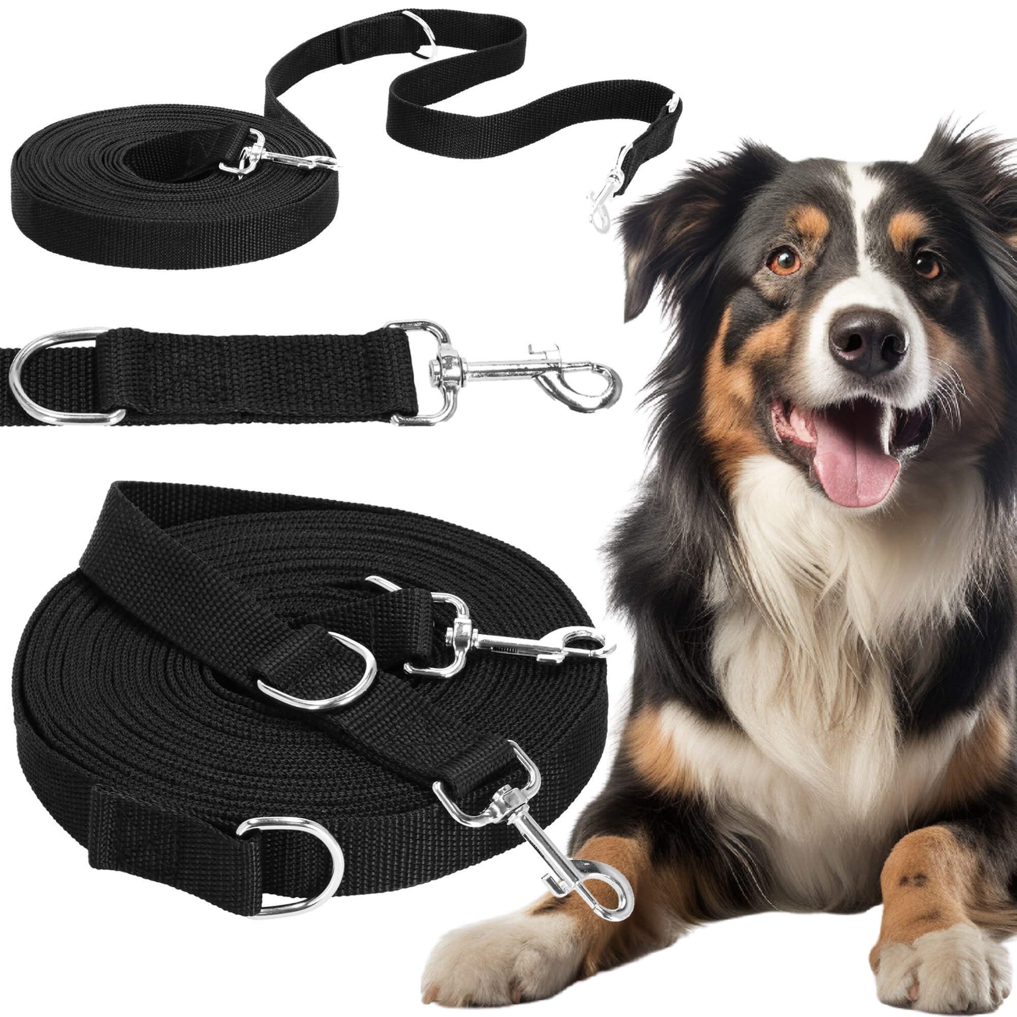 Treniņu pavada sunim Springos PA0334 10 m līdz 15 kg melna