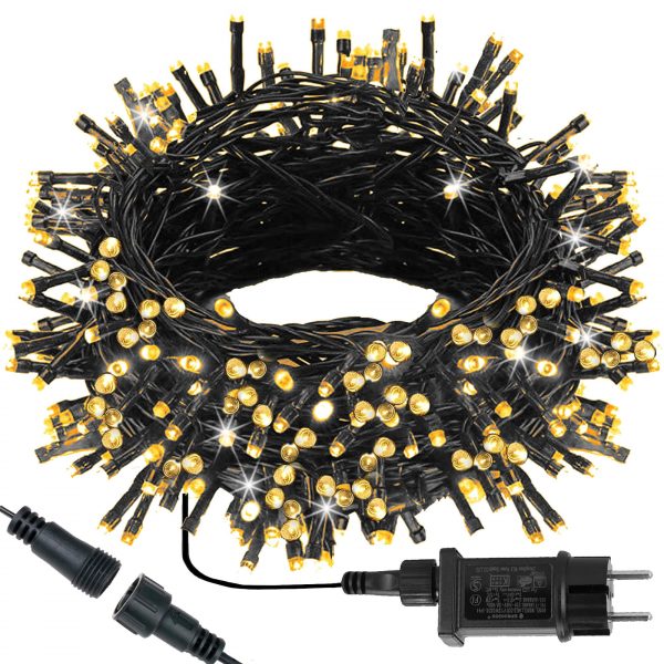 Ziemassvētku lampiņas Springos CL0544 500 LED silti balta + auksti balta zibspuldze 27