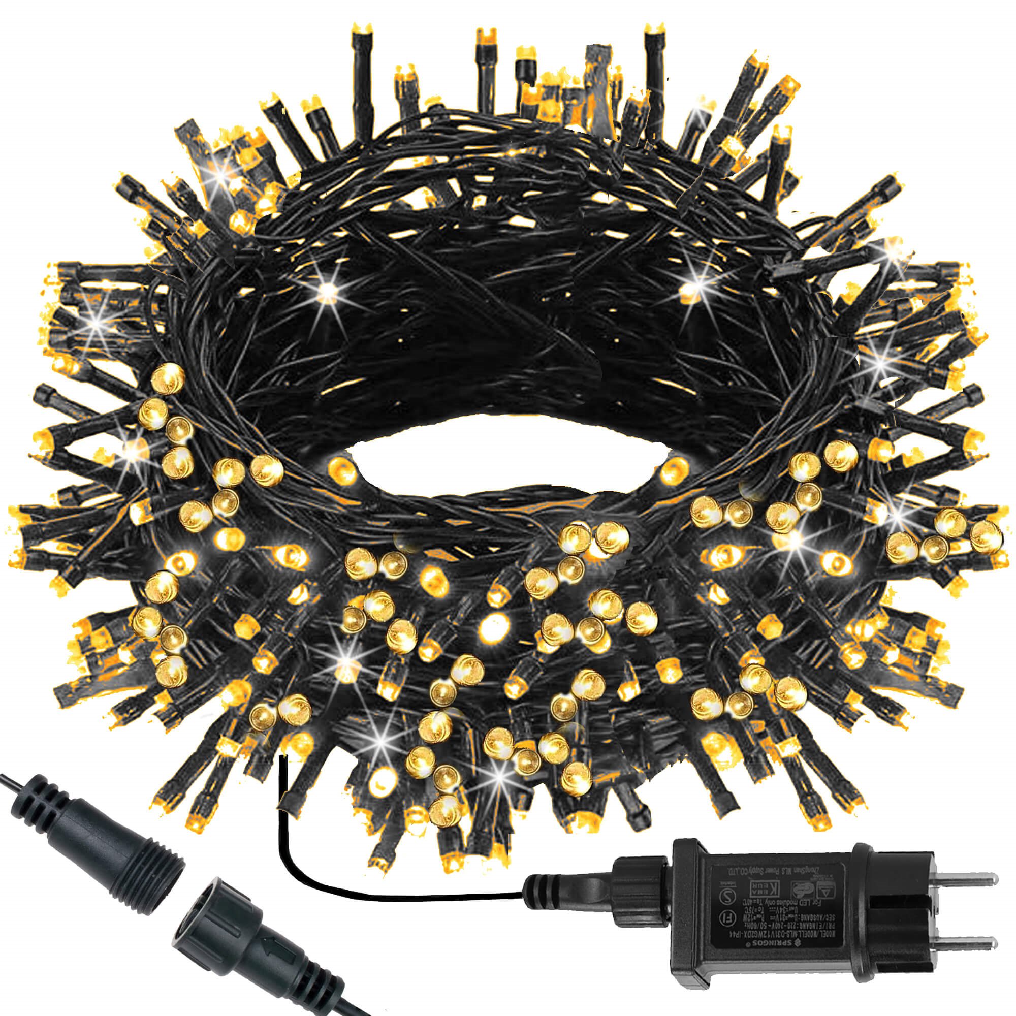 Ziemassvētku lampiņas Springos CL0544 500 LED silti balta + auksti balta zibspuldze 27