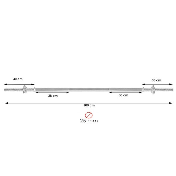 Fitnesa taisns stienis Springos FA1047 180 cm 25mm