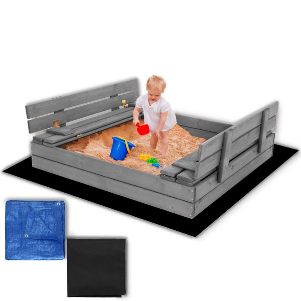 Premium koka smilšu kaste SBP120SET01X 120 x 120 cm komplekts