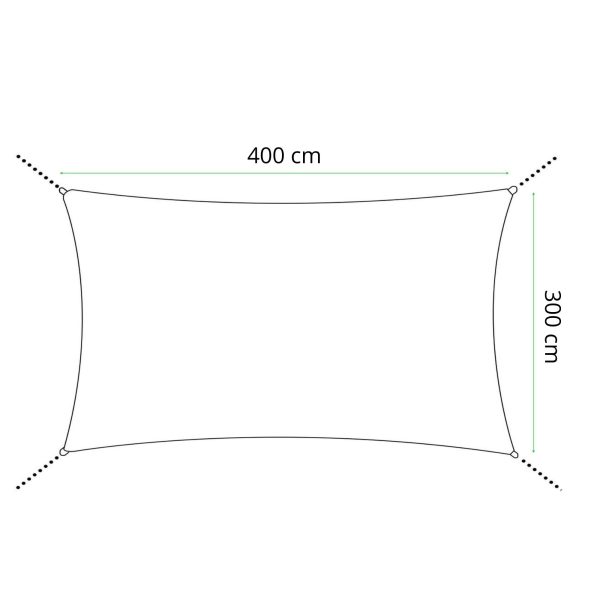 Saules ēnošanas bura SN0058 4 x 3 m tumši pelēka
