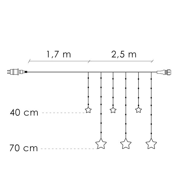 Ziemassvētku zvaigžņu aizkars Springos CL4133138 LED
