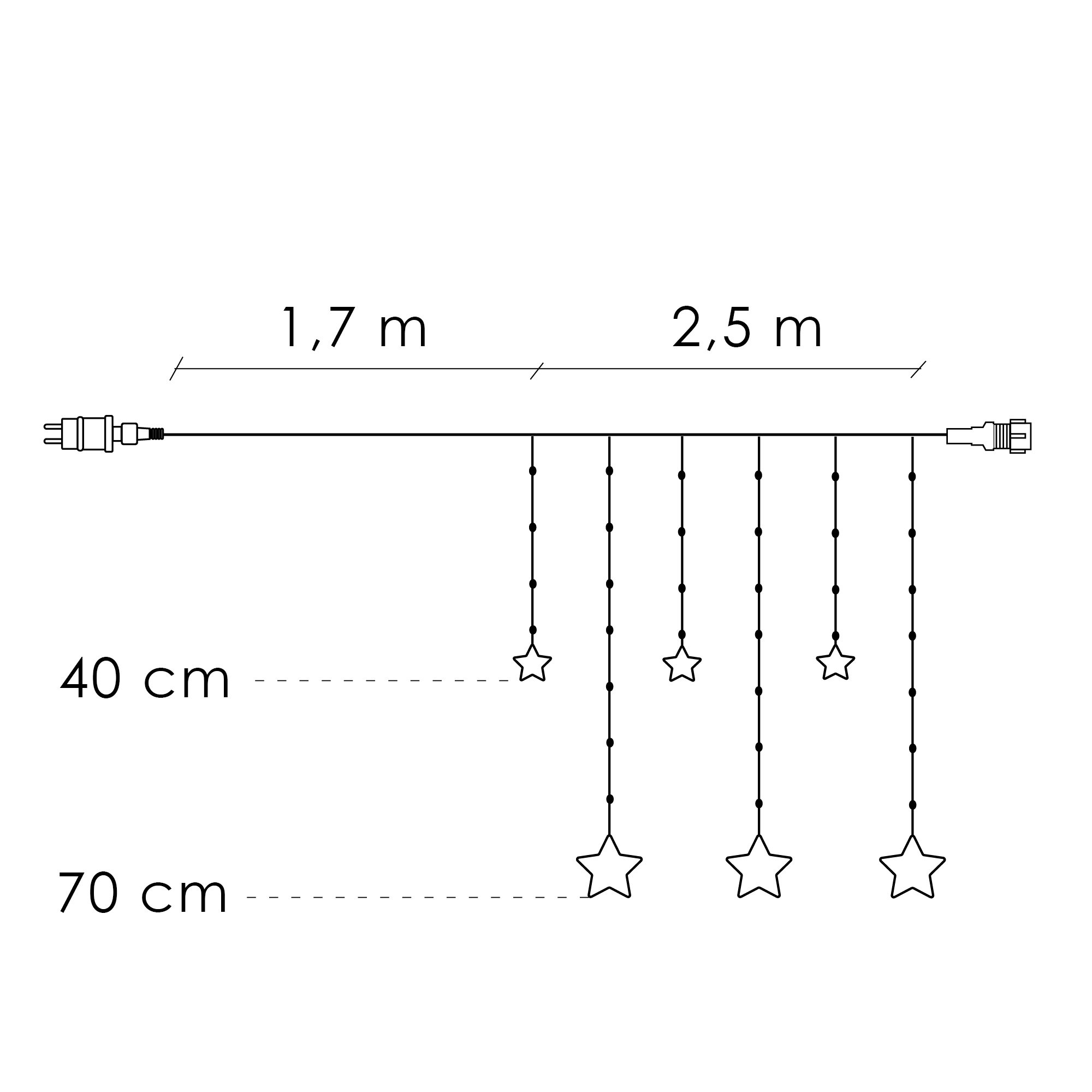 Ziemassvētku zvaigžņu aizkars Springos CL4133138 LED