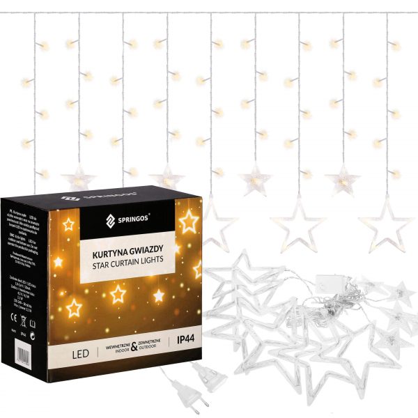 Ziemassvētku zvaigžņu aizkars Springos CL4133138 LED