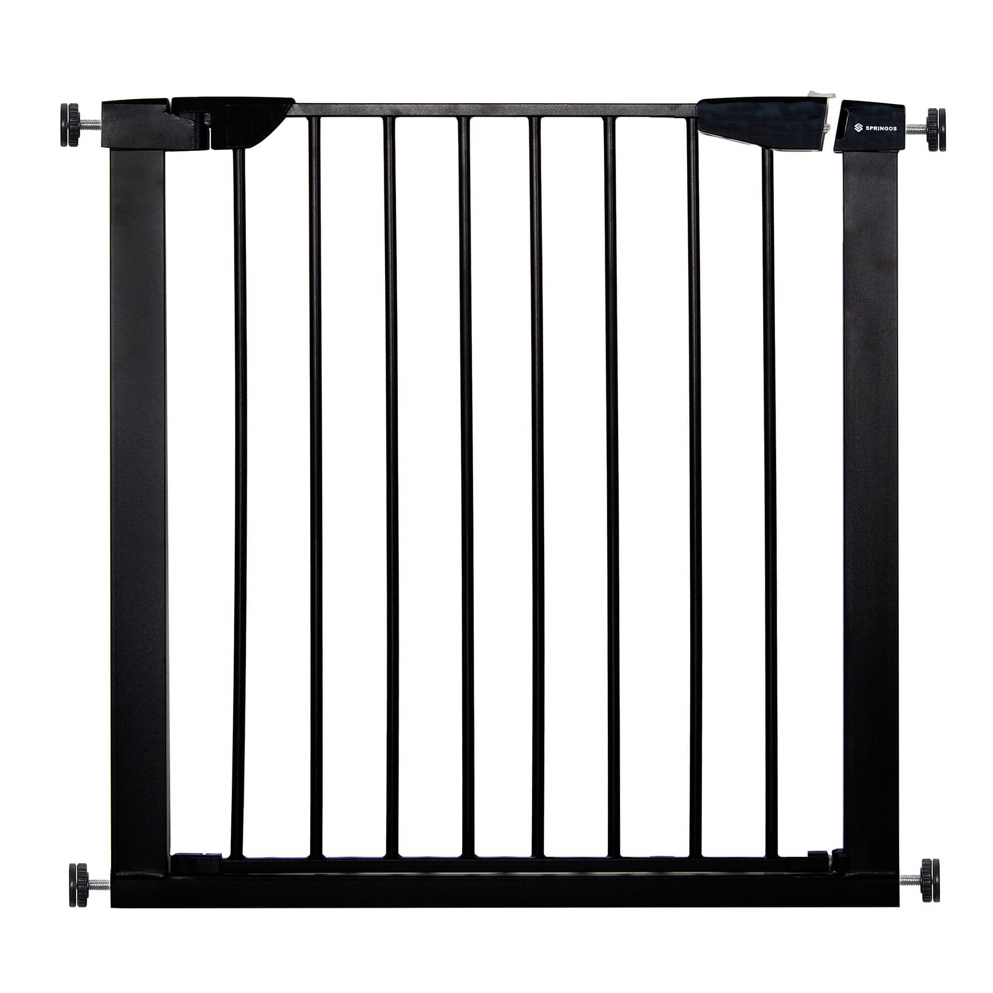 Drošības vārti ar spiediena montāžu Springos SG0002BC 75-124 cm melni