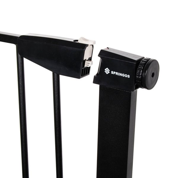 Drošības vārti ar spiediena stiprinājumu Springos SG0002CC 75-138 cm melni