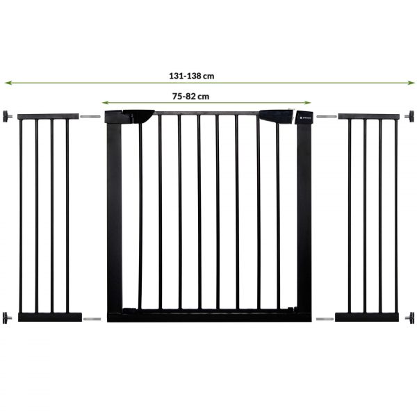 Drošības vārti ar spiediena stiprinājumu Springos SG0002CC 75-138 cm melni