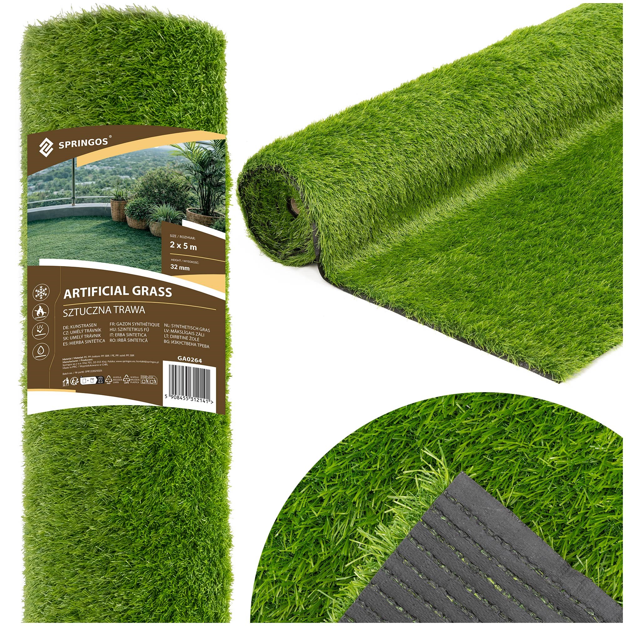 Mākslīgā zāle 2 x 5 m GA0264