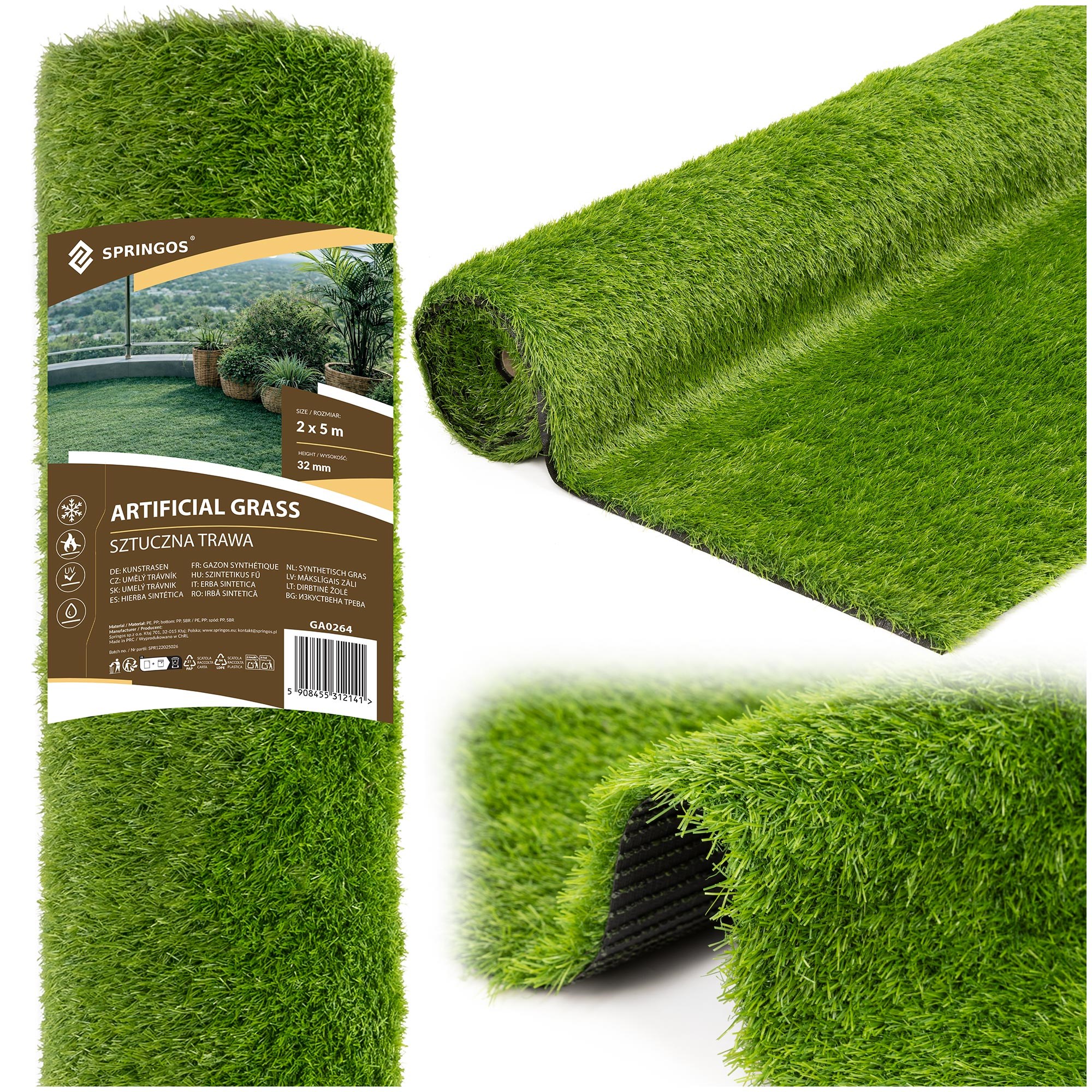 Mākslīgā zāle 2 x 5 m GA0264