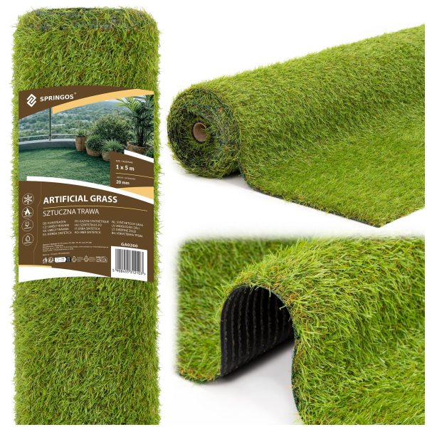 Mākslīgā zāliena rullis 1x5 m zaļš paklājs terasei