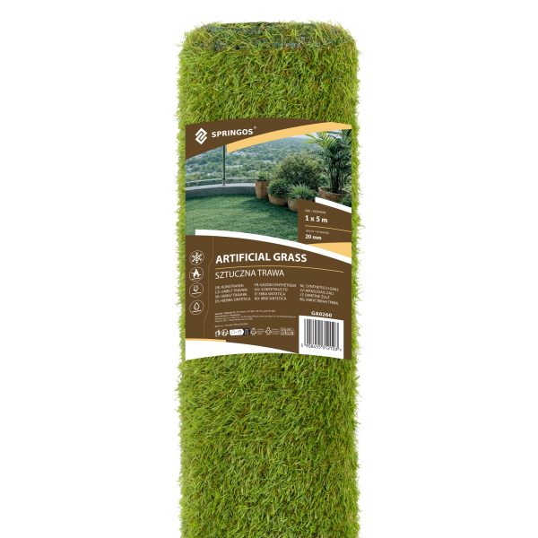 Mākslīgā zāliena rullis 1x5 m zaļš paklājs terasei